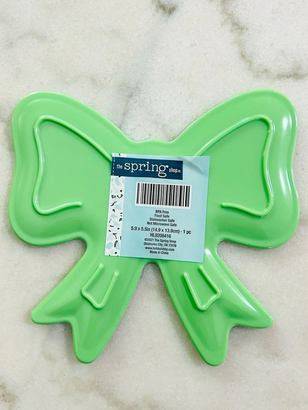 Bow Plate The Spring Shop Green Bright Bow Plate- Party Bow Tray -Bow Dish-NEW